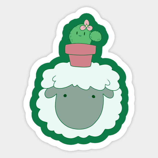 Cactus Sheep Face Sticker by saradaboru